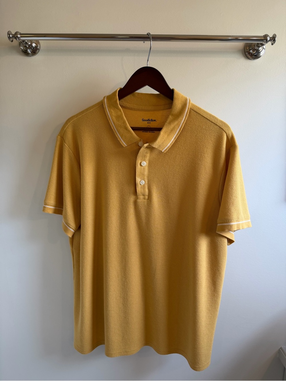 Goodfellow & Co Mustard Yellow Polo with Contrast Tipping